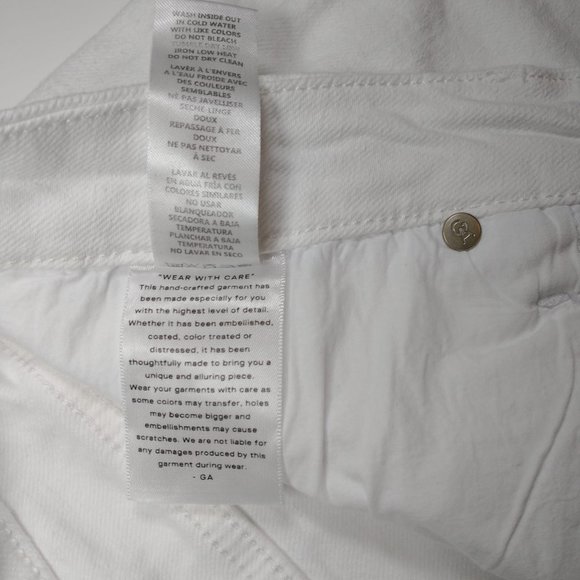 NWOT Good American 90s Icon Bermuda Shorts White raw hem denim US18 high waist - Picture 16 of 16